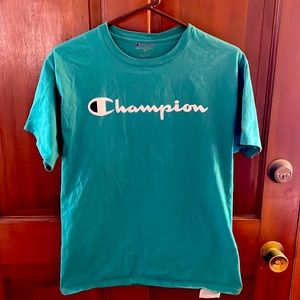 Men’s medium Champion short sleeve t shirt. Teal green